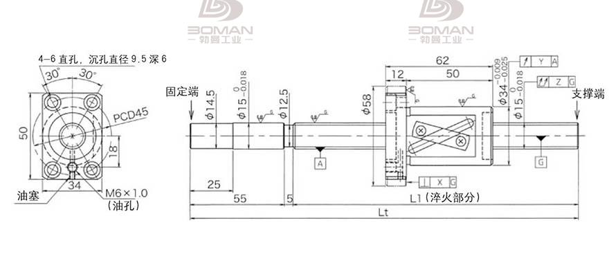KURODA GG1520AS-BALR-0600A 黑田丝杆替换尺寸