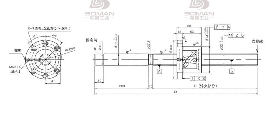 KURODA GG3210DS-DALR-1000A 黑田精工丝杆怎么安装