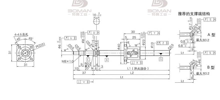 KURODA GP1002DS-EAFR-0210B-C3F 黑田精工的滚珠丝杠怎么拆