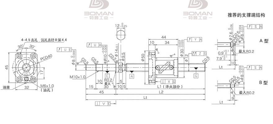 KURODA GP1205DS-BALR-0300B-C3F 黑田精工丝杆价格