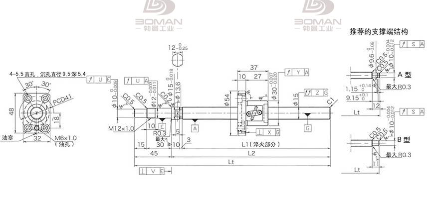 KURODA GP1502DS-BAPR-0300B-C3S 黑田丝杆代用