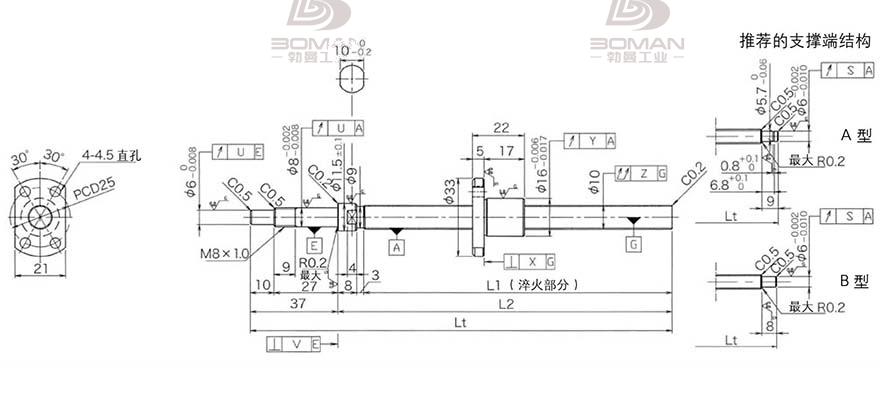 KURODA DP1002JS-HDNR-0320B-C3S 黑田精工丝杆怎么安装图解